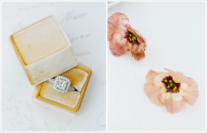 mustard mrs box and flower wedding details