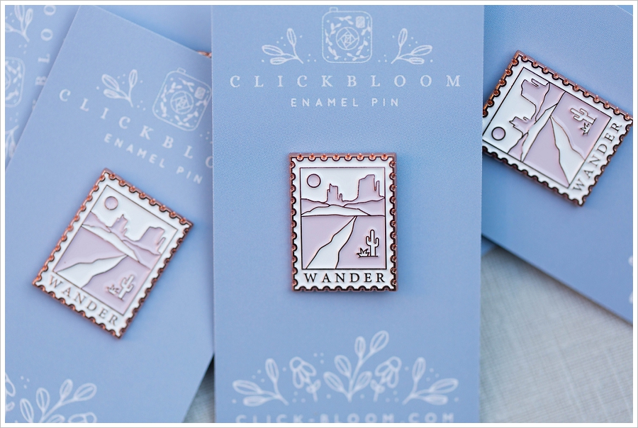 Desert Postage Stamp Enamel Pin