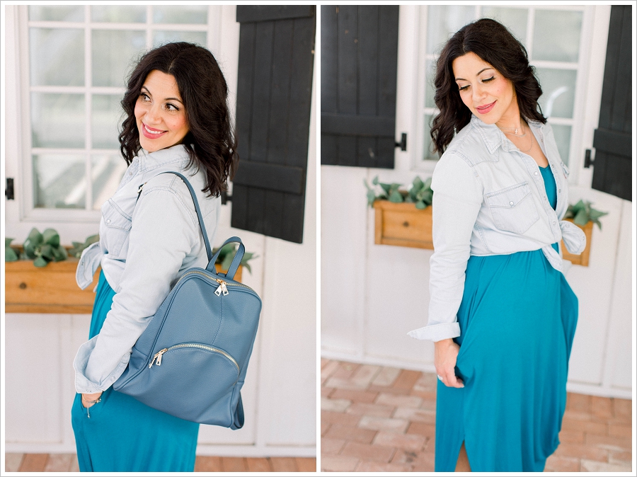 Branding Photography Woman in Blue Dress and Gray Jacket